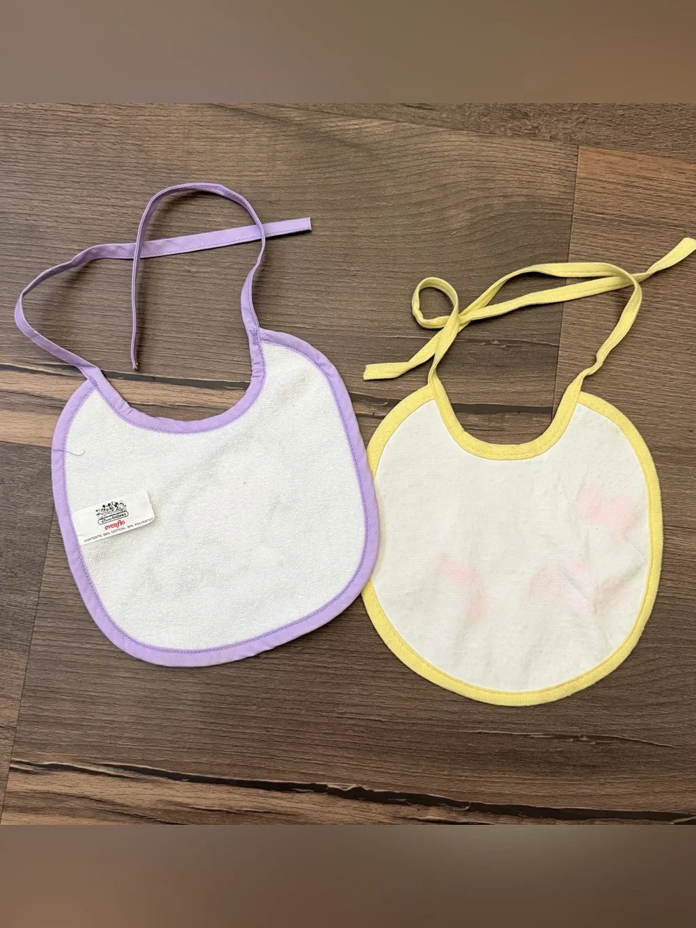 Vintage Disney Babies Baby Minnie Mouse & Baby Donald/Daisy Duck Bib Bundle